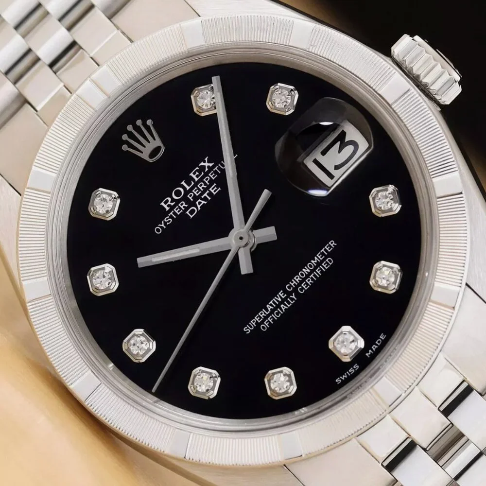 Rolex Black Face Diamond Men's Watch BOX